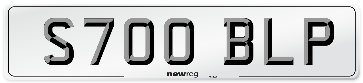 S700 BLP Number Plate from New Reg